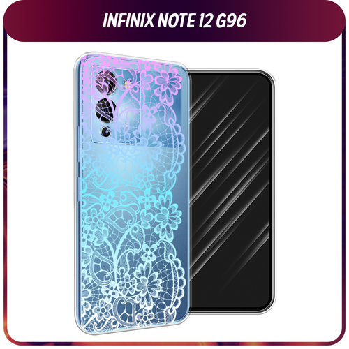 Силиконовый чехол на Infinix Note 12 G96 / Инфиникс Ноут 12 G96 Радужный кружевной узор, прозрачный силиконовый чехол на infinix note 12 g96 инфиникс ноут 12 g96 изумрудная змея