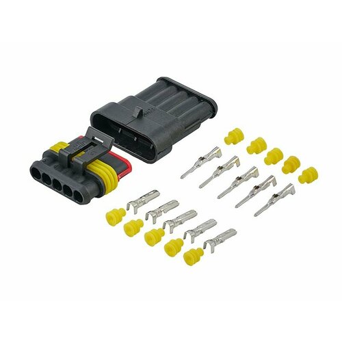 Разъёмы герметичные 5-и контактные автомобильные (мама+папа) штекер без провода