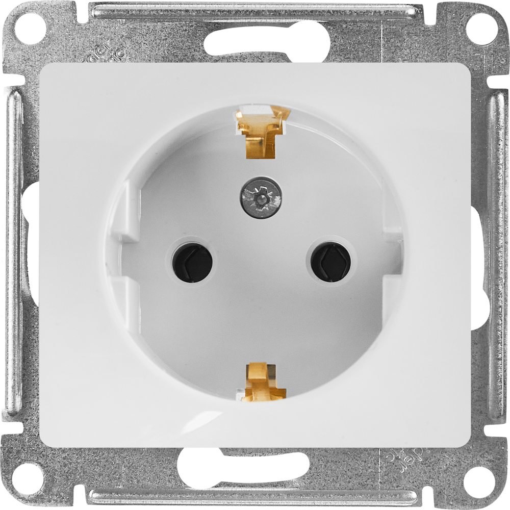 Розетка встраиваемая Systeme Electric Glossa с заземлением цвет белый