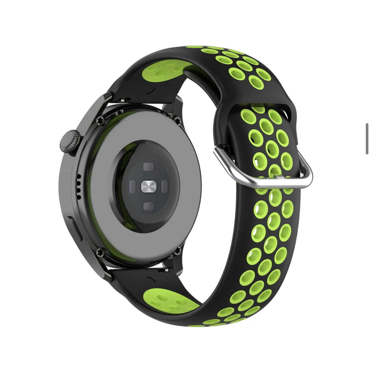 Силиконовый ремешок для часов Sаmsung Galaxy watch/Amazfit Pace/Stratos 1/2/2s/GTR 47 мм/Sport Watch, 22 мм, черный с зеленым.