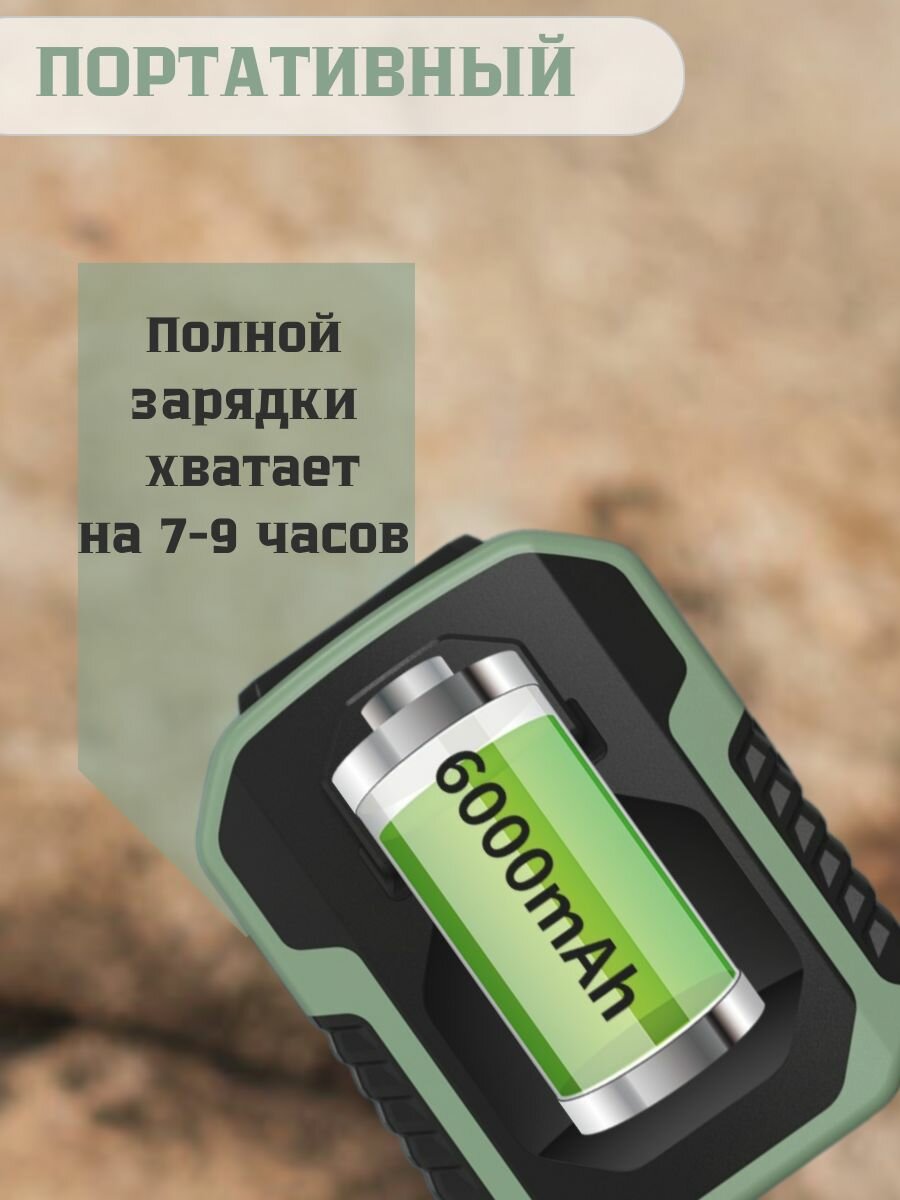 Портативный поясной вентилятор для ношения на поясе, аккумуляторный вентилятор для работы на открытом воздухе и кемпинга — фото 1