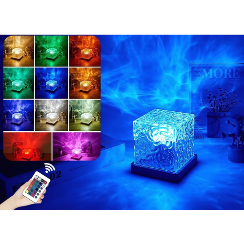 Ночник-проектор куб водяной узор размер 11х11х11 см RGB свечение 1142₽