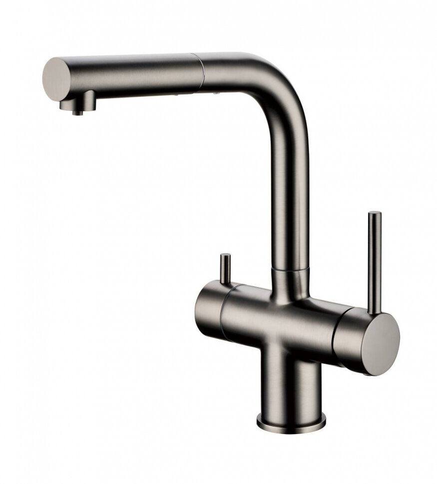 Смеситель для кухни под фильтр с выдвижным изливом GROCENBERG GB4097BG графит