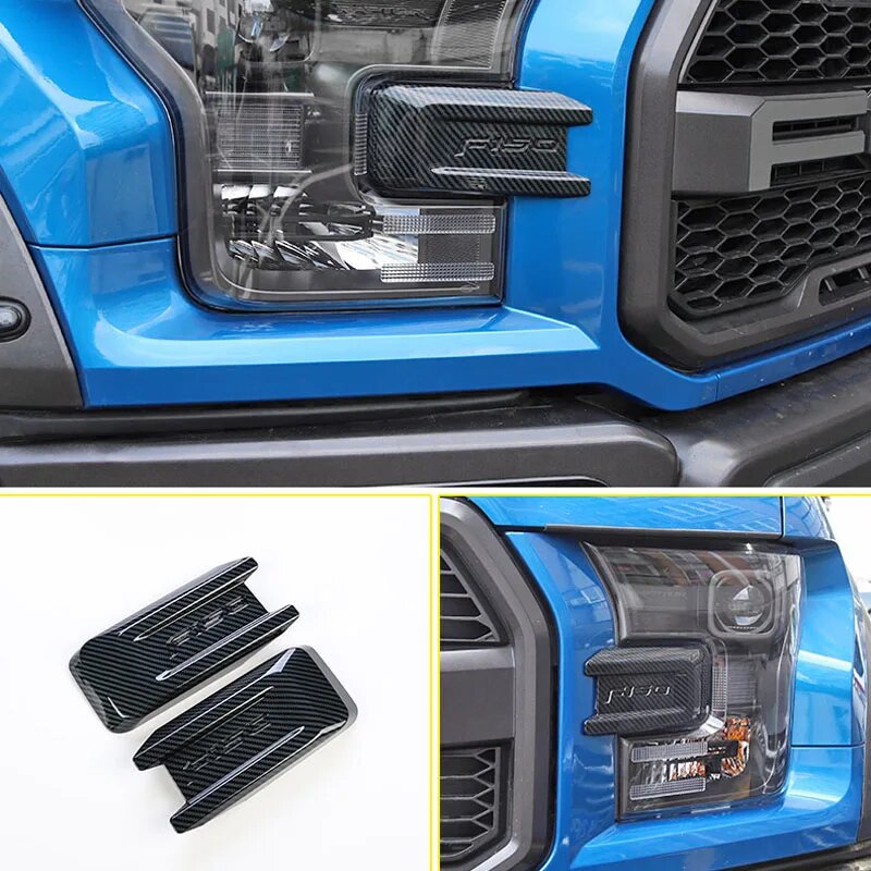 Насветильник ка на переднюю противотуманную фару для 2017-2020 Ford F150 Raptor, отделка, внешняя декоративная рама из АБС-пластика, аксессуары для украшения автомобиля