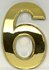 Цифра дверная "6" самоклеящаяся 70х45 мм. золото / Номер квартиры / Номер дверно...