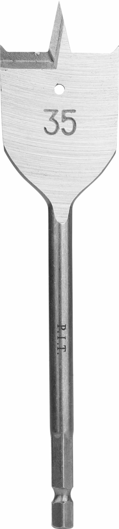 Сверло по дереву перовое P.I.T. Ø35x152мм, хвостовик HEX 1/4"/6,35мм (AWOD04-0035)
