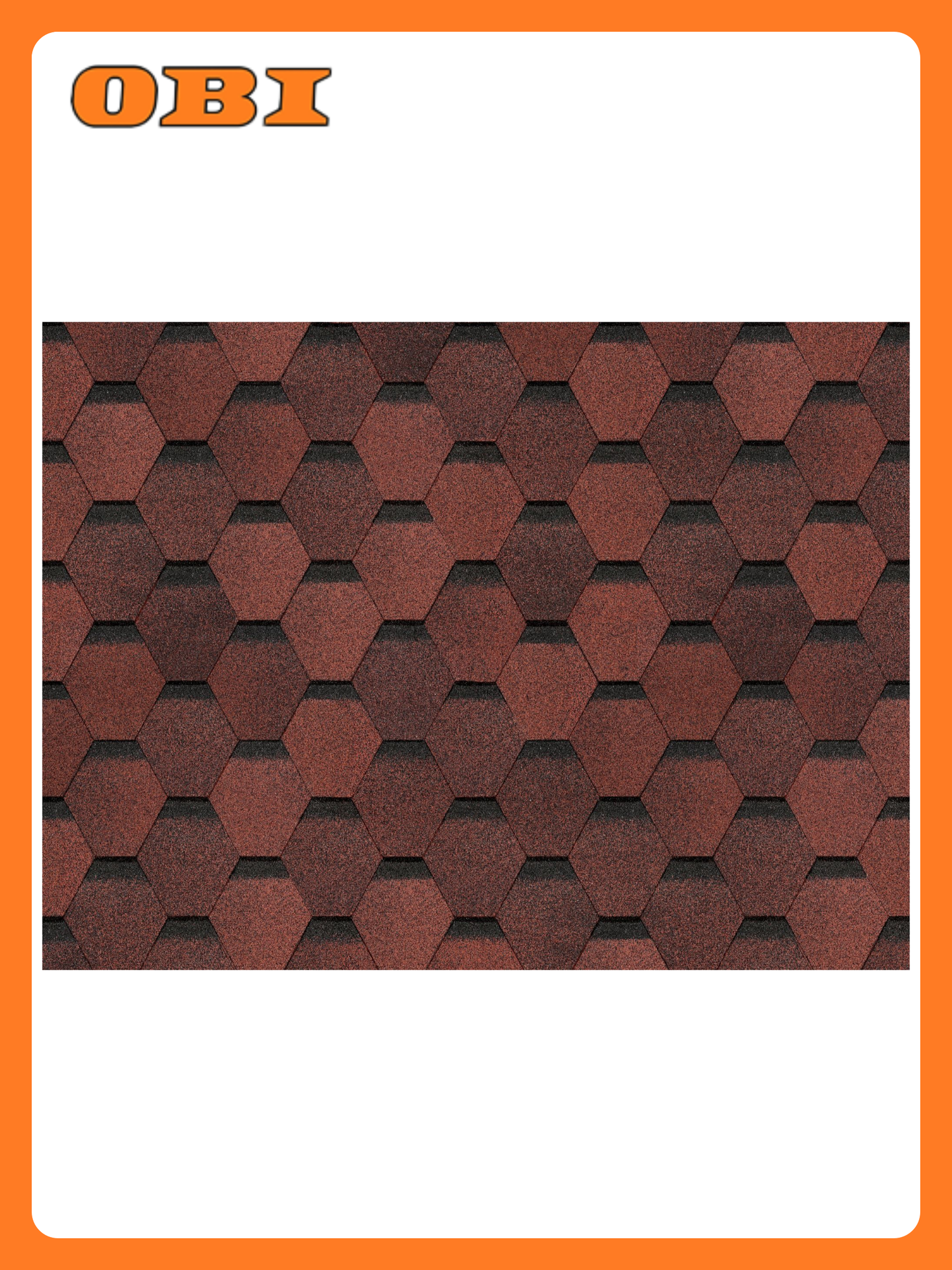 Черепица Docke битумная шестигранная красная 1000х318х2.5 мм