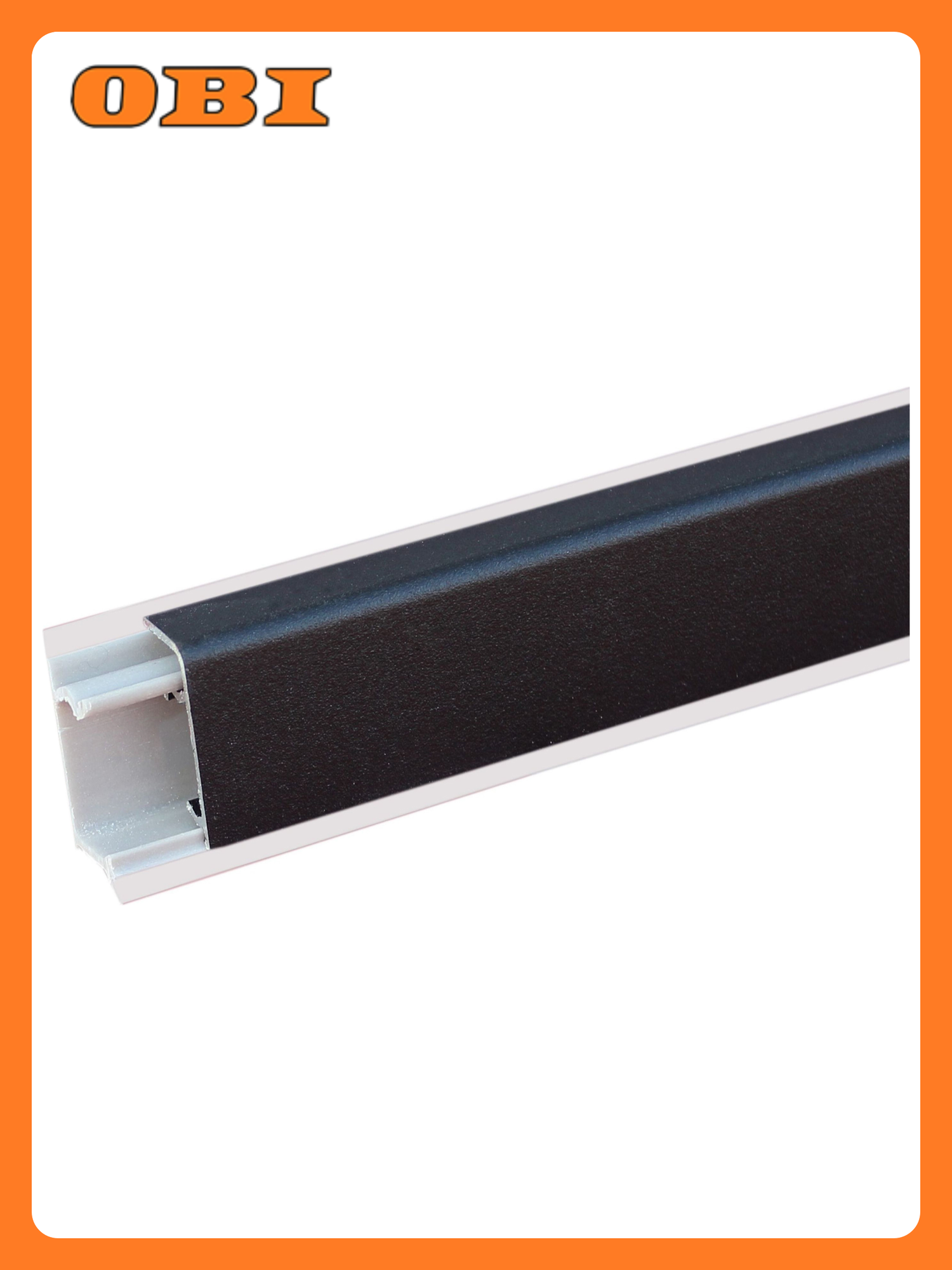 Плинтус для столешницы Квадра алюминий матовый черный 3050 мм