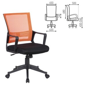 Кресло офисное Brabix " Balance MG-320", с подлокотниками, комбинированное черное/оранжевоe