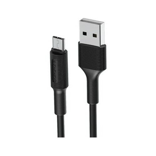 Кабель Borofone BX1, microUSB - USB, 2.4 А, 1 м, PVC оплётка, чёрный