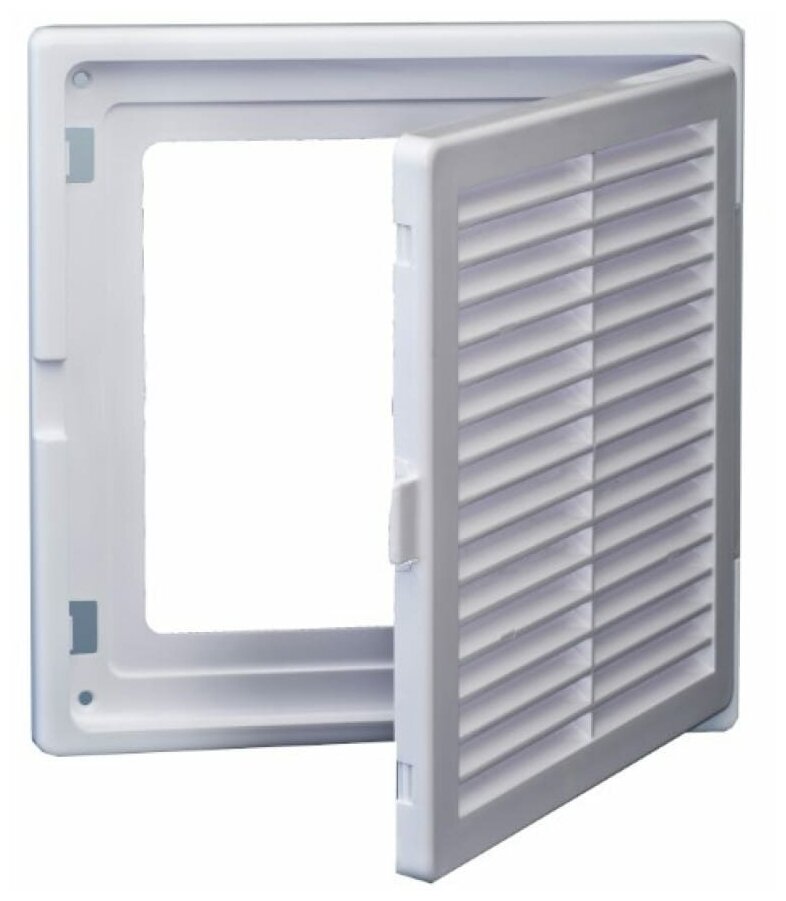 Решетка вентиляционная пластик, 300х300 мм, с сетк, с дверцей, Event, 3030ДФ - фотография № 1