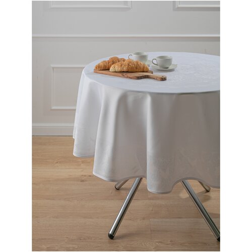 Скатерть на стол круглая 160 см столовая для кухни тканевая водоотталкивающая