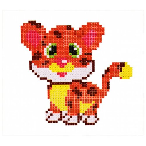 фото Набор для вышивания 43х43 клетки.(канва б/р) леопард (арт. нш-9879) рыжий кот
