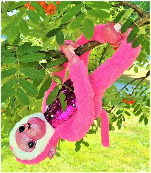 Мягкая игрушка обезьянка 45 см, обезьянка обнимашка, обезьяна длинные лапки, обезьянка ручки липучки