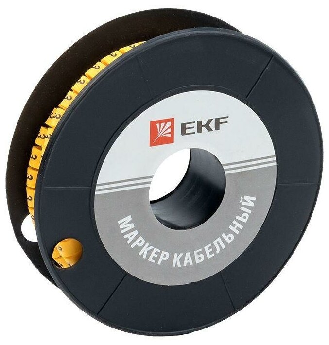 Маркер каб. 2.5кв.мм "3" (ЕС-1) (уп.1000шт) EKF plc-KM-2.5-3 1УП.1000 шт