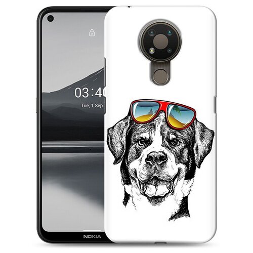 Чехол задняя-панель-накладка-бампер MyPads счастливая собака для Nokia 3.4 противоударный