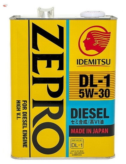 Полусинтетическое моторное масло IDEMITSU Zepro Diesel DL-1 5W-30, 4 л