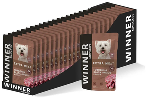 Фото Влажный корм для собак Мираторг Extra Meat с говядиной в соусе (для мелких и средних пород)