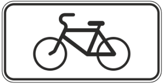 Дорожный знак 8.4.7 "Вид ТС - велосипеды", типоразмер 3 (350х700) световозвращающая пленка класс Iа (табличка)