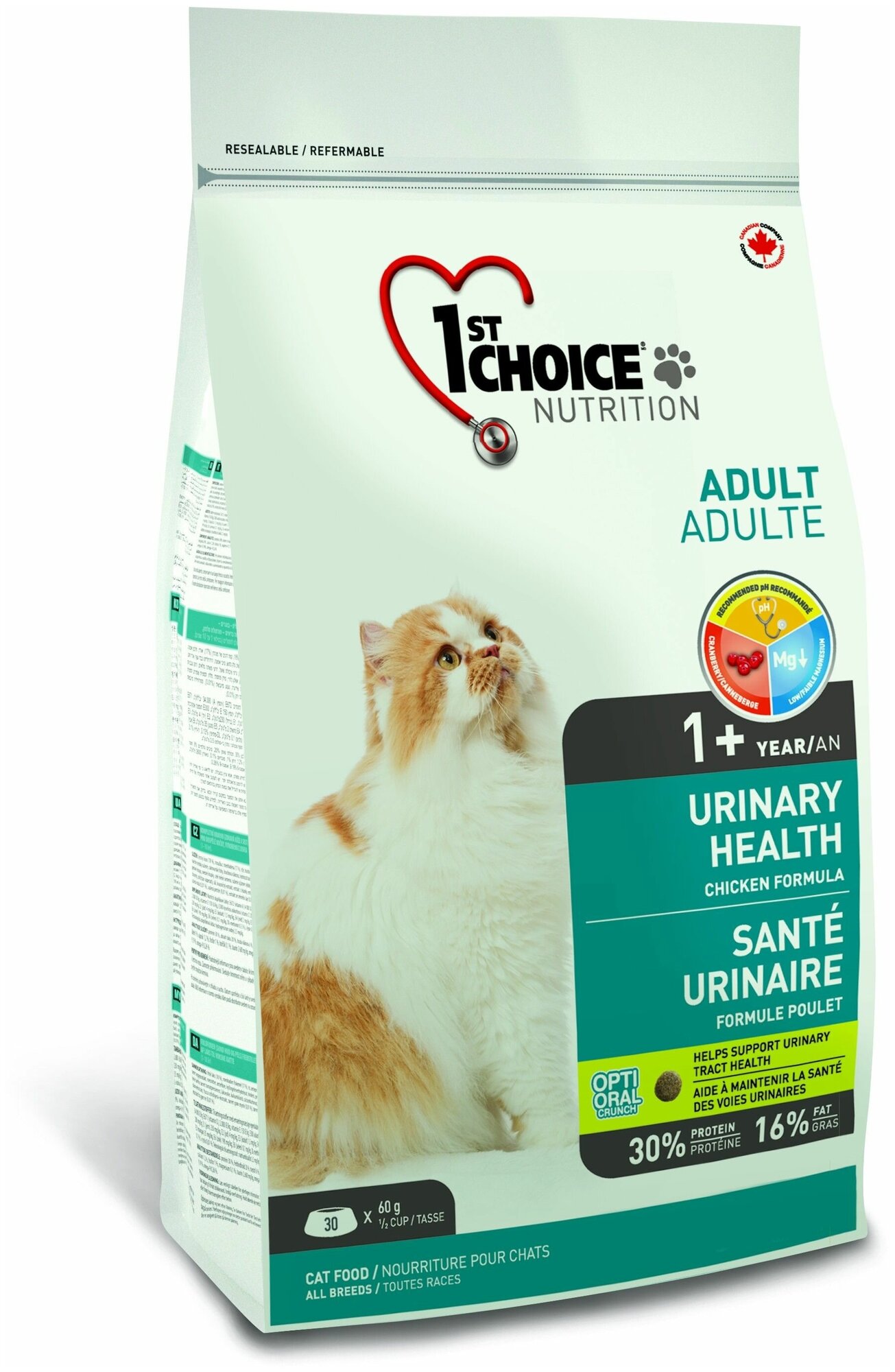 Сухой корм для кошек 1st Choice Urinary, курица, 1.8кг