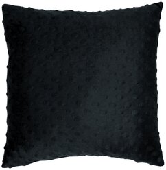 Подушка декоративная MATEX HILL черный, наволочка не съемная, рельефный мех, 35х35 см