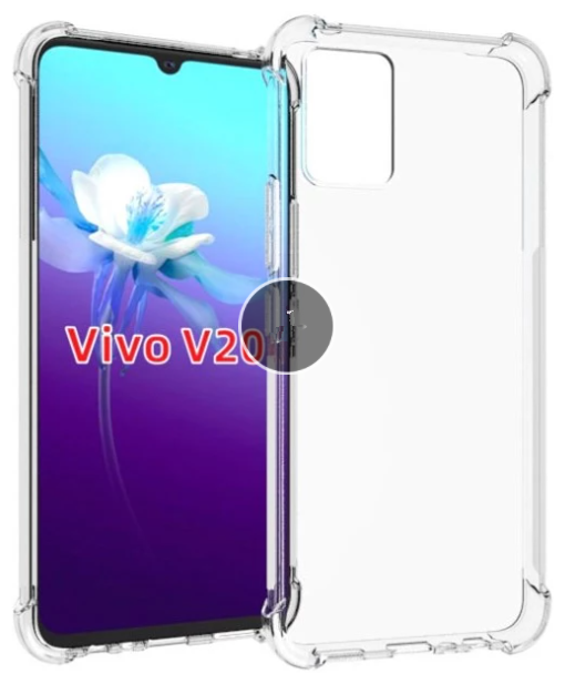 Чехол - накладка для Vivo V20, ультра-тонкая полимерная из мягкого качественного силикона, Прозрачная