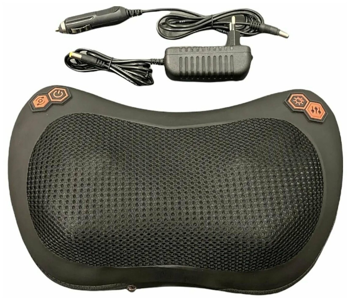 Массажная подушка с ИК-подогревом для шеи и спины Massage Pillow, 16 роликов - фотография № 3