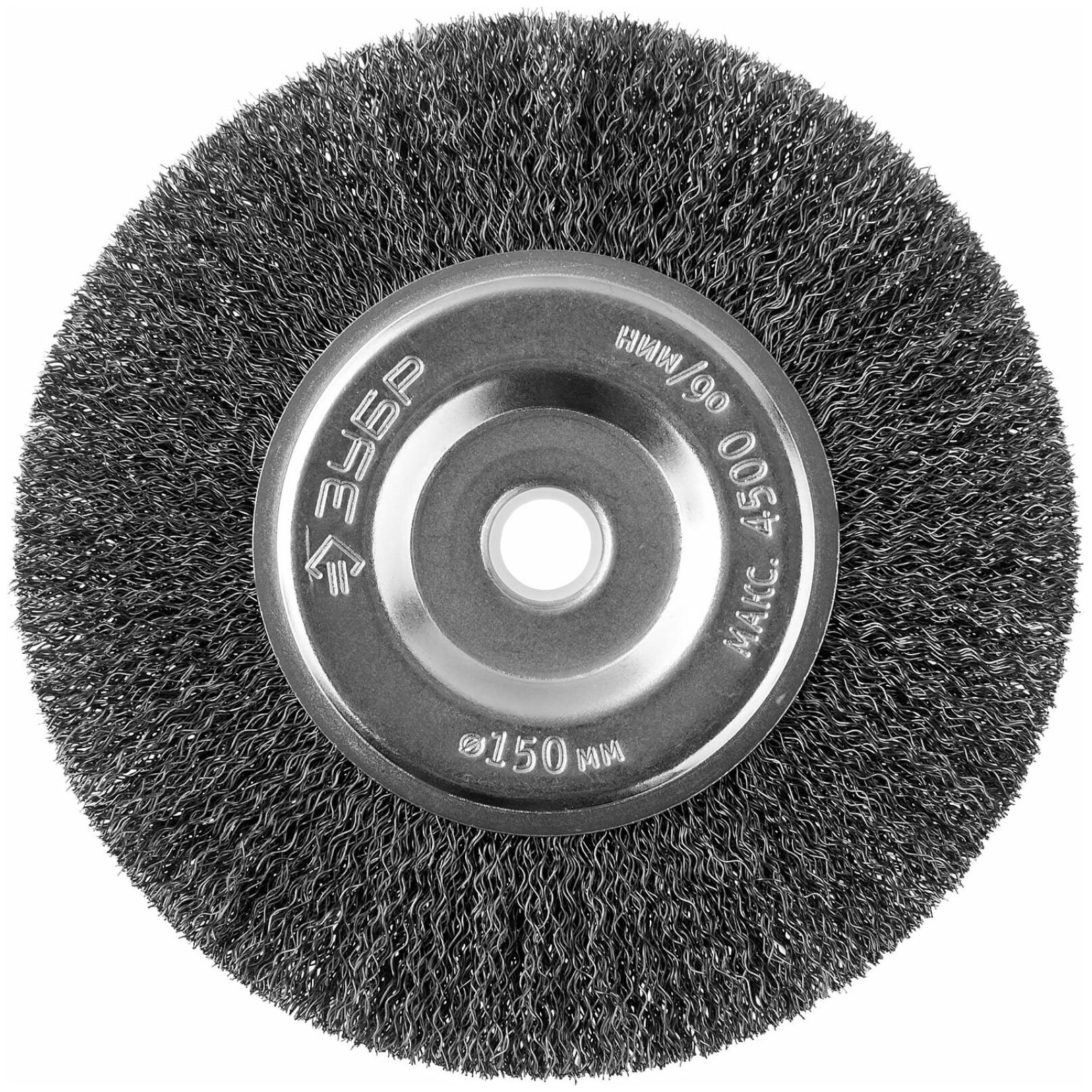 ЗУБР 150х12.7 мм, витая стальная проволока, 0.3 мм, Щетка дисковая, Профессионал (35185-150)