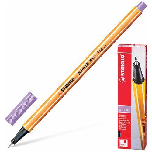STABILO Ручка капиллярная stabilo point 88, светло-сиреневая, корпус оранжевый, линия письма 0,4 мм, 88/59, 10 шт.