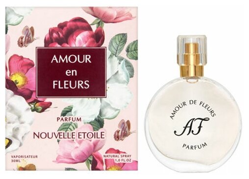 Новая Заря Духи для женщин Amour en Fleurs (Любовь в цветах), 30 мл