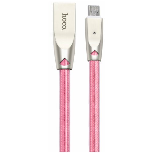 Кабель USB-Micro USB HOCO U9 Zinc Jelly розовое-золото блок питания сетевой 2 usb hoco c41a wisdom 2400mah пластик кабель микро usb цвет белый