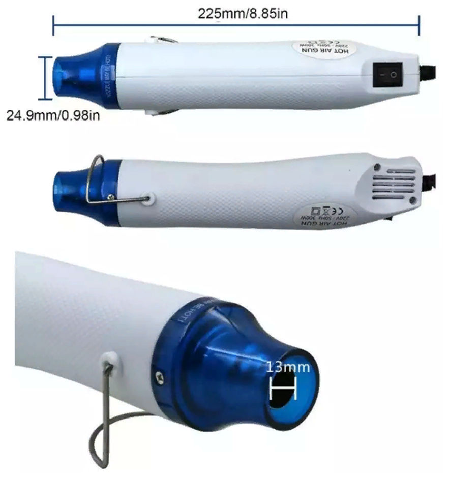 Термофен для хобби , фен технический, Мини паяльный фен для термоусадки (огромное количество термоусадочных трубок в комплекте ) white - фотография № 2