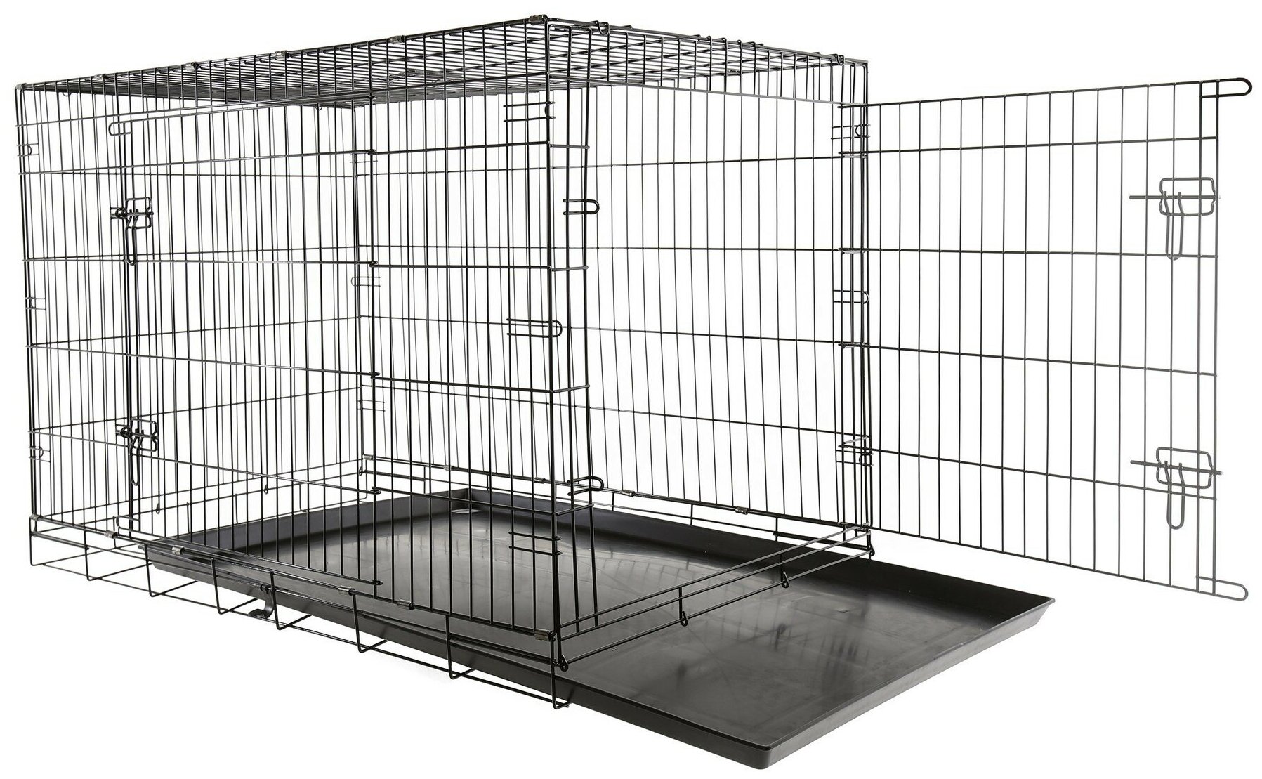 Клетка для собак металлическая ТоТо № 6 черная, с 2-мя дверьми, поддоном (124х76х83см) - фотография № 8
