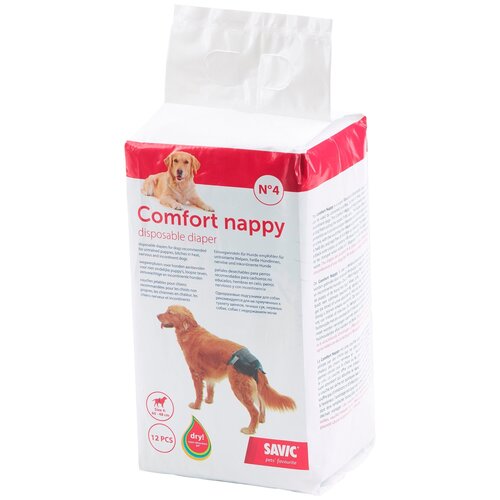 Подгузники для собак COMFORT NAPPY 4 черные 12шт/уп