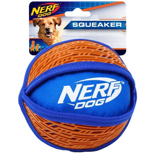 Игрушка для собак Nerf Dog Мяч нейлоновый пищащий с узором, 15 см мяч для собак пижон мягкий утка пищащий 9 см желтый