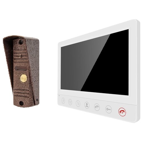 Комплект видеодомофона для квартиры, дачи: монитор, цвет белый, ЖК-дисплей 7