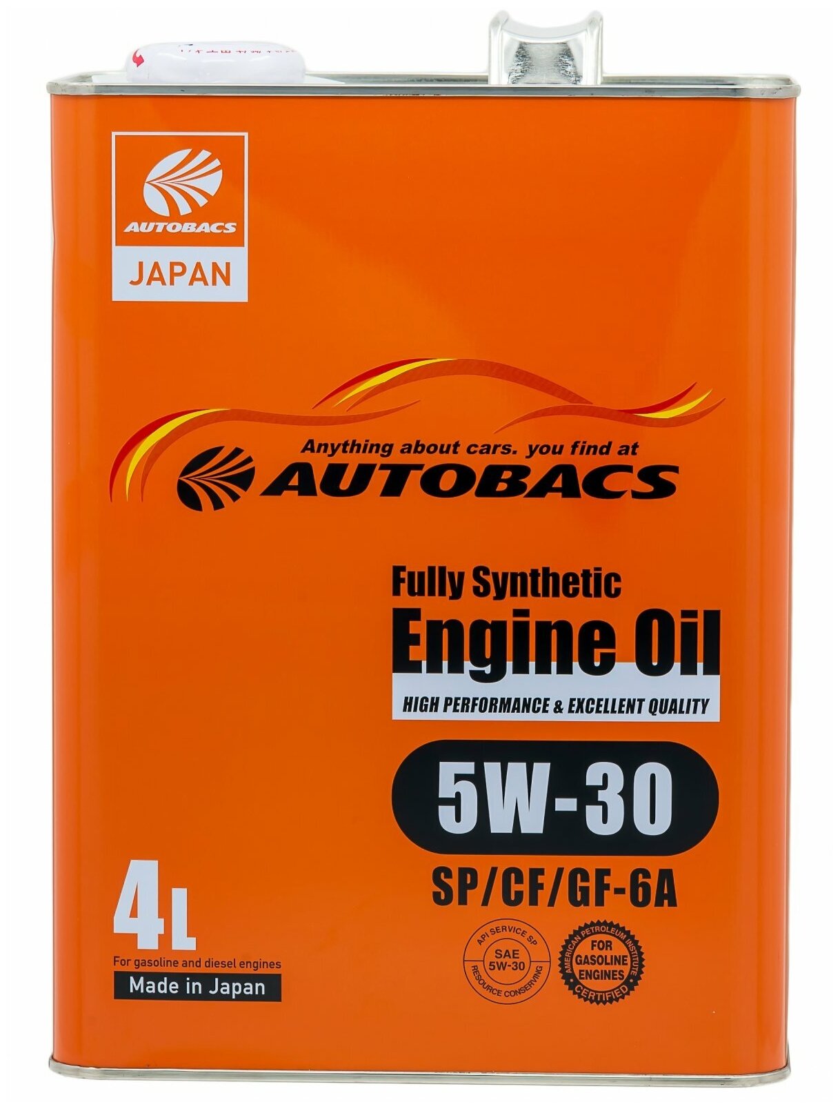 Масло моторное AUTOBACS ENGINE OIL Fully Synthetic 5W-30 SP/CF/GF-6A 4л.