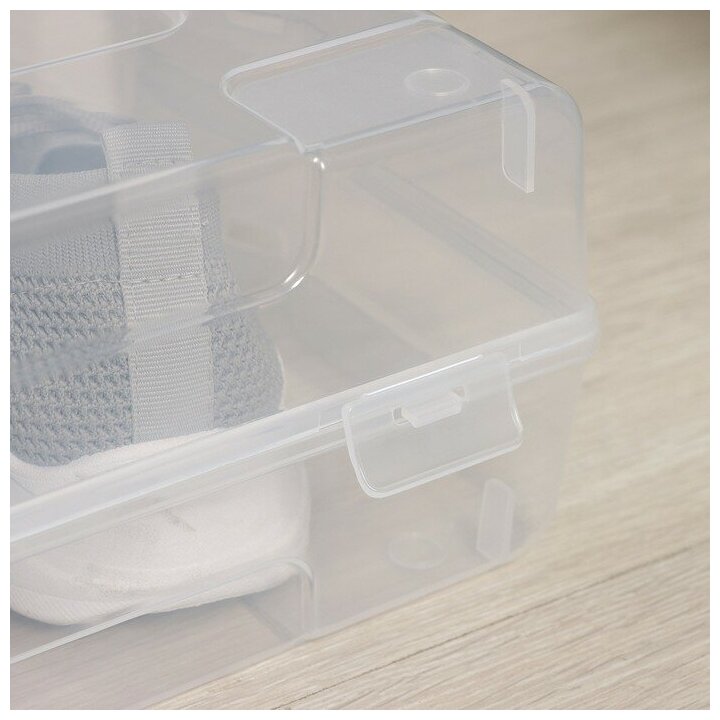 Короб для хранения обуви «Реноме», 61×34×13 см, цвет прозрачный - фотография № 4