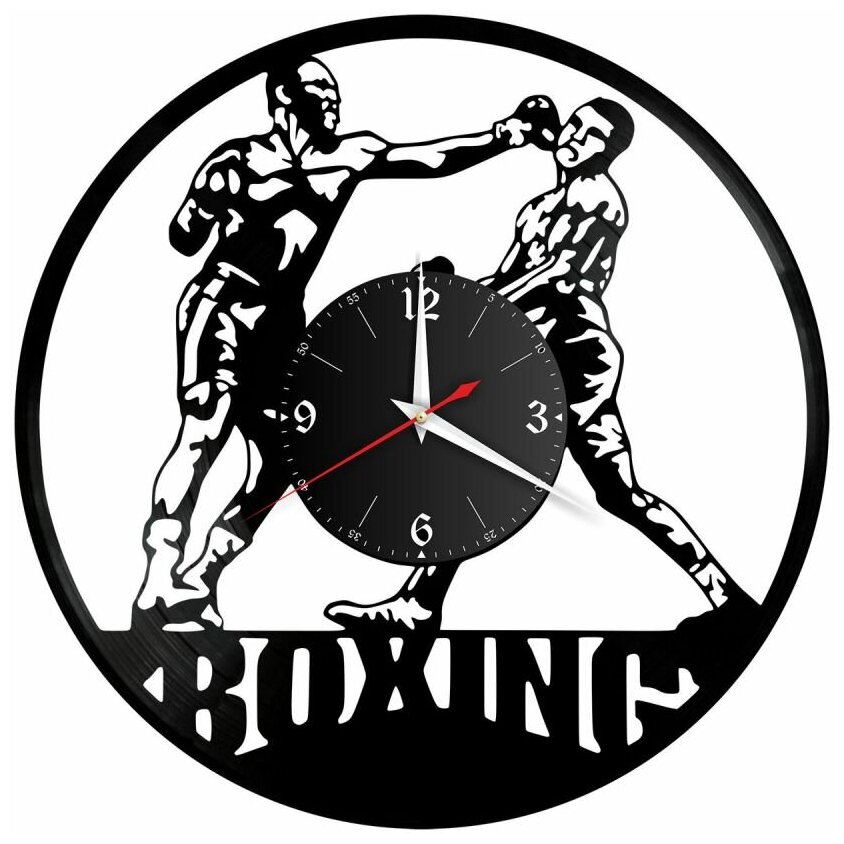 Часы из винила Redlaser "Бокс, Boxing, Бокс, боксеры на ринге" VW-10518
