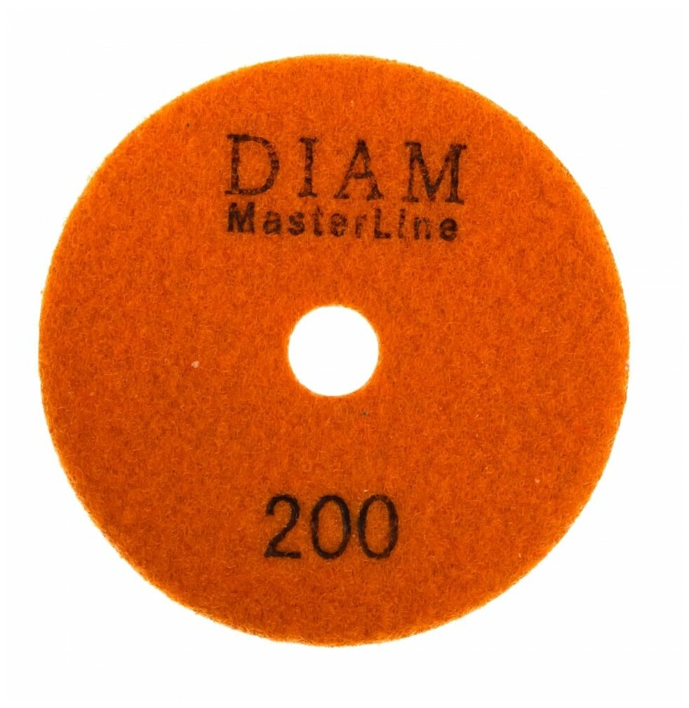 Круг алмазный шлифовальный гибкий DIAM АГШК 100х20 №200 Master Line (сухая) 000567