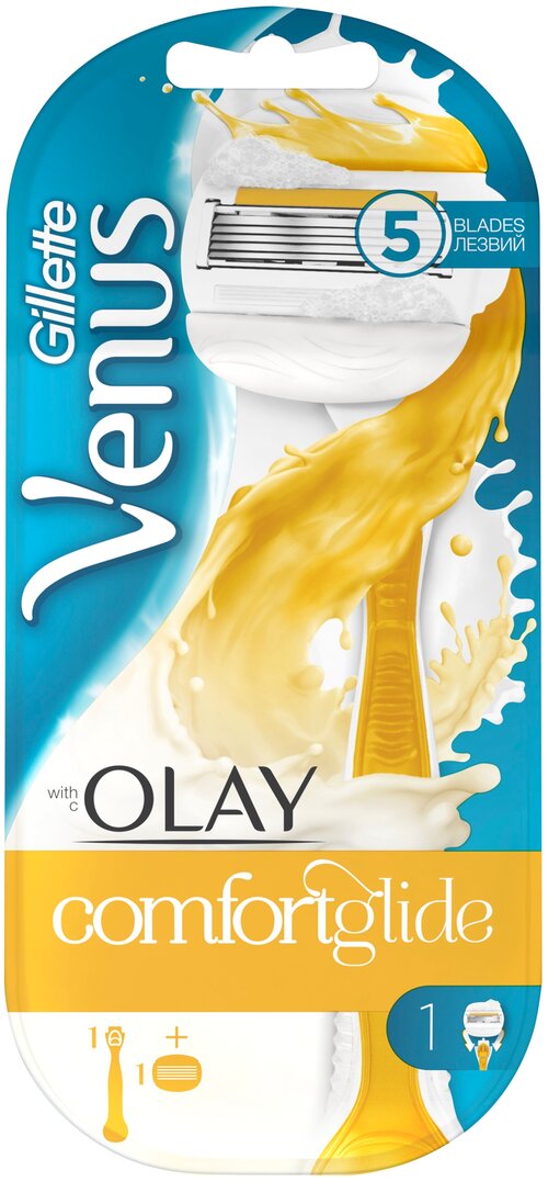 Venus & Olay ComfortGlide бритвенный станок + сменная кассета, 1 шт., с 1 сменным лезвием в комплекте