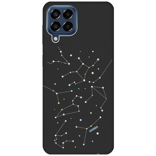 Матовый Soft Touch силиконовый чехол на Samsung Galaxy M33 5G, Самсунг М33 5г с 3D принтом Constellations черный матовый soft touch силиконовый чехол на samsung galaxy m33 5g самсунг м33 5г с 3d принтом avo swimming черный