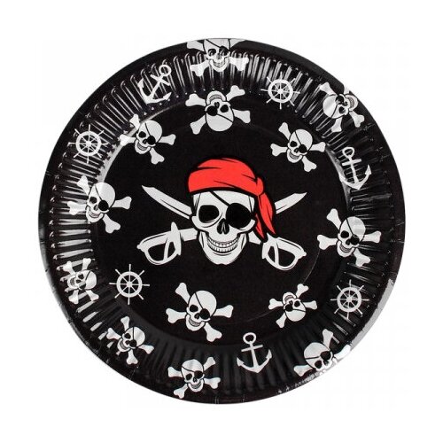 Одноразовая тарелка бумажная пиратская 
