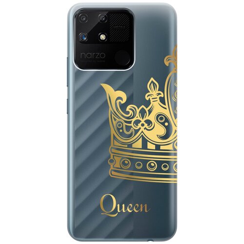 Силиконовый чехол с принтом True Queen для Realme narzo 50A / Рилми Нарзо 50А матовый чехол true king для realme narzo 50a рилми нарзо 50а с 3d эффектом черный