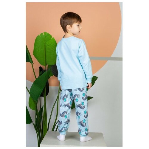 Пижама для мальчика, цвет голубой, рост 92 см
