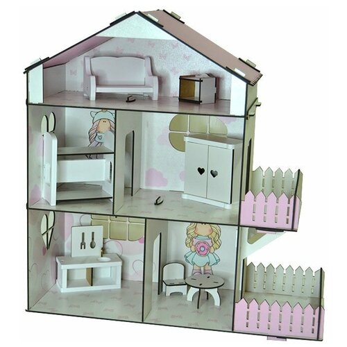 Кукольный дом с мебелью 