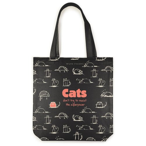 фото Сумка-шоппер black "toon town.cats" , 16-004-02/31 bruno visconti