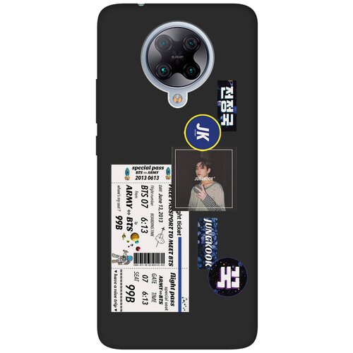 Матовый чехол BTS Stickers для Xiaomi Redmi K30 Pro / Poco F2 Pro / Сяоми Редми К30 Про / Поко Ф2 Про с 3D эффектом черный матовый чехол bts stickers для xiaomi redmi k30 pro poco f2 pro сяоми редми к30 про поко ф2 про с 3d эффектом черный