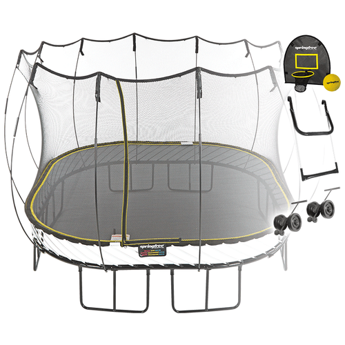 Батут SPRINGFREE квадратный S113 H с корзиной для мяча