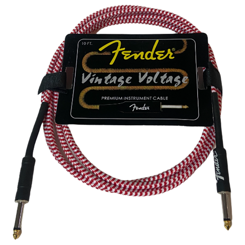 Кабель гитарный, Fender Vintage Voltage, 3м, красно-белый кабель гитарный vintage voltage 3м чёрно жёлтый